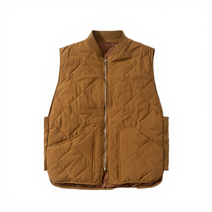 Autumn Winter <b>Men's</b> Waterproof Casual <b>Vest</b> Jacket with Zipper Closure Shoulder Warm Sleeveless Outerwear 100% Polyester Shell - Product Image 4
