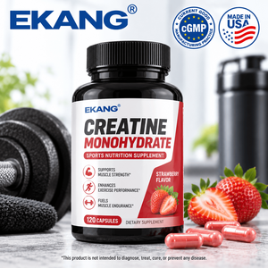 Capsules de créatine monohydrate, complément nutritionnel sportif, saveur fraise, 120 capsules, fabriqué aux États-Unis - Product Image 1
