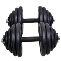 PINJIAN Dernier modèle d'équipement de fitness, salle de sport à domicile, entraînement, musculation, ensemble d'haltères et haltères en caoutchouc réglables noirs