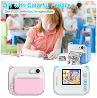 Cámara Instantánea para Niños con Doble Lente 1080P, Cámara Digital Infantil con Impresora de Papel Térmico, Regalo de Cumpleaños y Navidad