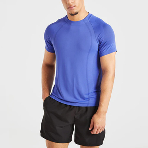 T-shirts d'été pour hommes, de haute qualité, personnalisables avec logo, coupe ajustée, manches courtes, col rond, respirants, sportifs, sans coutures, unis - Product Image 3