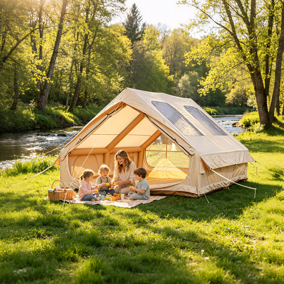 12sqm Luxury Inflatable Villa Tent, Large 12㎡ Family Air Tent with ...