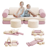 Ensemble de canapé modulaire pour enfants, 10 pièces, en mousse, couleur personnalisée, compressé sous vide, canapé-lit, chaise, jouets, chaise longue, lit d'appoint