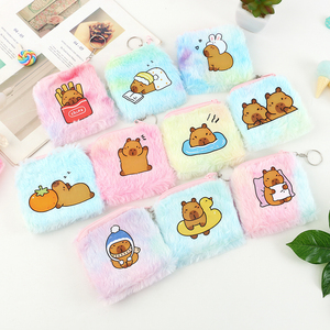 Portamonete in Peluche Personalizzati con Portachiavi, Piccola Borsa Portaoggetti per Rossetti, Morbida Tasca con Cerniera per Monete - Product Image 5