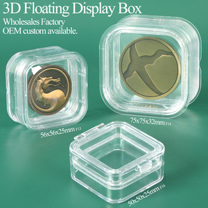 Boîte de présentation flottante 3D en plastique transparent SUNSHING, réutilisable, OEM ODM, étui de rangement à membrane pour bijoux, montres et objets de collection - Product Image 1