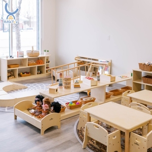 Bộ bàn ghế gỗ mầm non Montessori cho lớp học nhà trẻ, đồ nội thất trẻ em, trung tâm học tập, môi trường giáo dục - Product Image 1