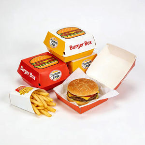 Color Design Custom Hamburger Packaging Box Food Grade Hamburger <b>Boxes</b> Fast Food <b>Burger</b> Box Foldable Take Away Food Container - Product Image 6