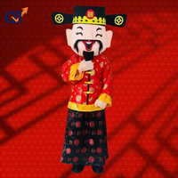 QUTENG Nouvelle Arrivée Certifié CE Haute Qualité Promotionnel Costume de Fête Dieu de la Richesse Dieu de la Fortune Caishen Costume de Mascotte