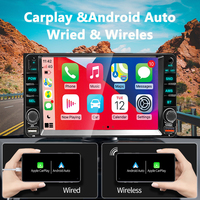 Reproductor MP5 para Coche de 7" 2 Din para Toyota Universal, Estéreo con CarPlay/USB/FM/SD/BT y Mirror Link para iOS/Android