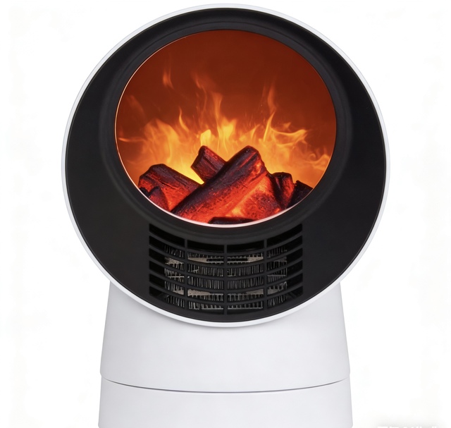 Portable Energy-Saving Electric Heater 3D Simulation Flame Desktop Small Home Indoor Fireplace New EU Plug for Dormitory Office
