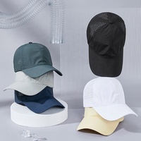 Gorra de béisbol perforada con logotipo personalizado, gorra de secado rápido con logotipo bordado impreso, gorra de béisbol Snapback perforada de 6 paneles