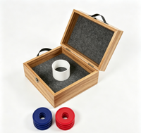 Boîte de jeu de lancer de disques en bois - Portable et légère pour l'intérieur et l'extérieur