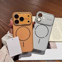 Coque de protection pour téléphone avec grande fenêtre pour iPhone 17 Air 16 15 14 13 Pro Max, en verre AG Nano dépoli, compatible charge magnétique