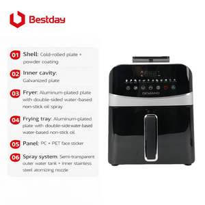 <span class=keywords><strong>Friggitrice</strong></span> <span class=keywords><strong>ad</strong></span> <span class=keywords><strong>Aria</strong></span> Calda Digitale da 9L con Serbatoio d'Acqua per Cottura Sana a Basso Contenuto di Olio - Product Image 4