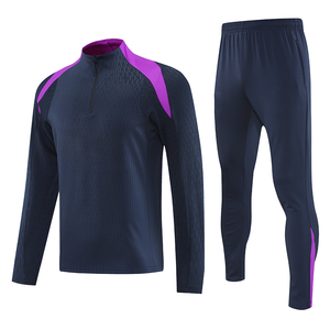 2025 Mùa Thu Mùa Đông Bóng Đá Tracksuit Nửa Zip Áo Khoác Mens Trẻ Em Bóng Đá Jersey Màu Hồng Màu Đen Bóng Đá Đào Tạo Phù Hợp Với Kit Thể Thao - Product Image 1