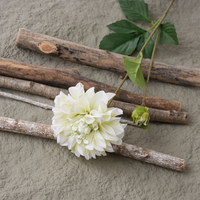 2 têtes de fleurs artificielles Dahlia effet naturel, style européen, avec plante verte, pour décoration de mariage, remise de diplôme, Thanksgiving, réutilisables