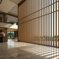 Grille murale WPC à lattes, écran vertical individuel pour spa, hôtel, villa, en composite écologique, résistant aux UV et aux intempéries, couleur Mocha Teak, OEM