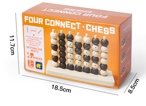 教育连接四象棋游戏木头排队4经典家庭玩具棋盘游戏儿童木制玩具四连作儿童游戏 - Product Image 6