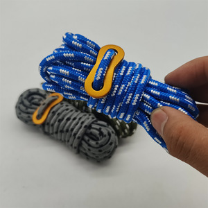 Outdoor Camping Tent <b>Rope</b> 4M Nylon Reflective <b>Guy</b> <b>Rope</b> With Adjustable Buckle For Tarp Ground Stake Windproof Use All Seasons - Product Image 2