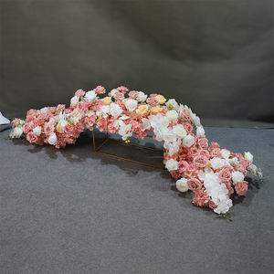 Guirlande de table en plastique réaliste personnalisable, rose blanche, lotus, pour les mariages, Pâques, fête des mères, décoration de la maison et du bureau - Product Image 5