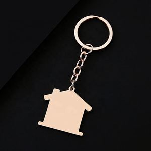 Personalized <b>Customization</b> Laser Engraving logo Printing Stainless Steel Photo House Shape Home Blank Material Metal <b>Keychain</b> - Product Image 4