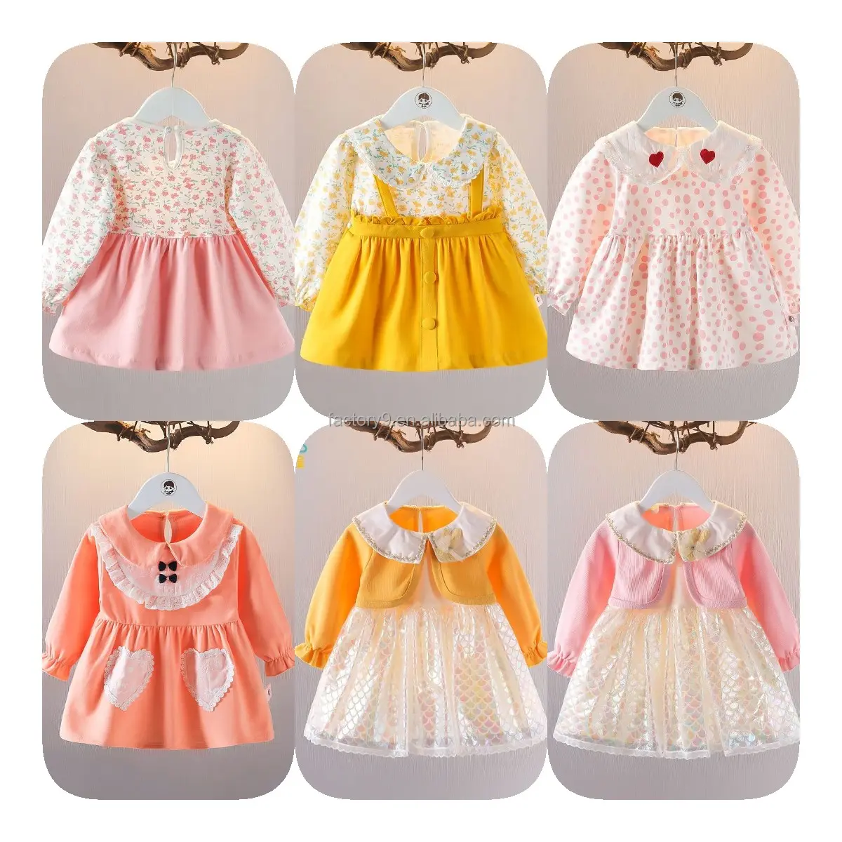 Summer New Girl Bowknot Dress European and American Style Baby Dress Flower Girl Dress