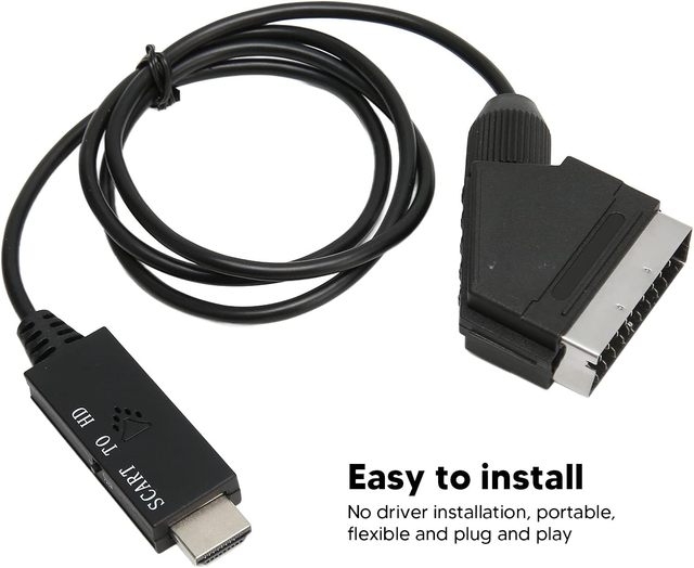 Cantell SCART Male to HD Male Adapter Video Converter Cable 1080P Multimedia Sync for TV/Projector