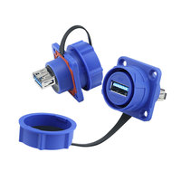 USB 3.0 Panel Mount Socket Type-A Female Industrial Connector for Machine Vision Outdoor Instruments