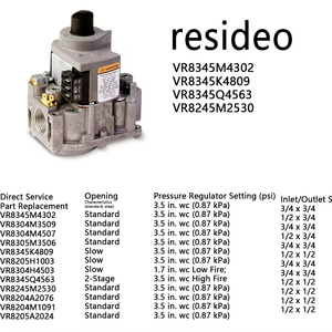 Resideo tiêu chuẩn kép trực tiếp đánh lửa/liên tục thí điểm van khí 2 giai đoạn vr8345q4563 vr8345m4302 VR8345Q4563-for nồi hơi bộ phận - Product Image 2