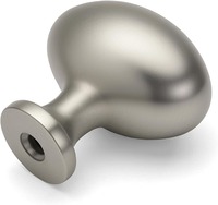 Poignées de meuble ovales traditionnelles en alliage de zinc nickel brossé, poignées de tiroir, poignées de cuisine pour armoire