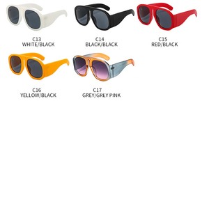 Bán buôn quá khổ thời trang Ins phong cách kính mát cho phụ nữ wraaparound PC khung thí điểm thiết kế của nam giới Shades - Product Image 5