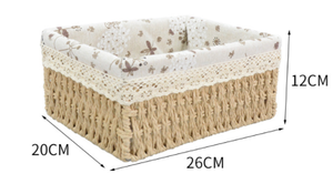 Panier de rangement pour <span class=keywords><strong>papier</strong></span> toilette fait main Paniers en <span class=keywords><strong>papier</strong></span> gris <span class=keywords><strong>jaune</strong></span> clair avec poignée - Product Image 4