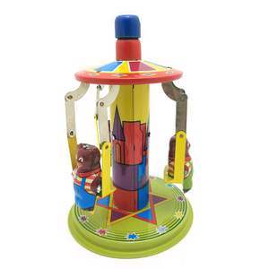 Carrusel Retro de Cuerda, Juguete Clásico de Metal, Regalo para Fiestas Infantiles, Oso Giratorio con Resorte de Metal Verde, Recuerdo Nostálgico de la Infancia - Product Image 5