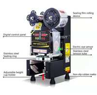 Machine de scellage automatique de gobelets en plastique de haute qualité, type entièrement automatique, et scelleuse de gobelets en plastique pour bubble tea de table