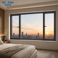Ventana Corredera de Aluminio de Alta Resistencia para Viviendas Residenciales, Fija en el Centro, con Amplia Vista de Vidrio y Tamaño Personalizado