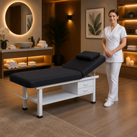 Table de massage professionnelle de luxe avec 2 tiroirs, table de soin réglable pour salon de beauté, spa, tatouage, capacité robuste de 660 lb