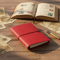 Journal de voyage en cuir fait main, personnalisé, imprimé, style antique, à feuilles mobiles, avec sangle, vente en gros, cadeau en vrac