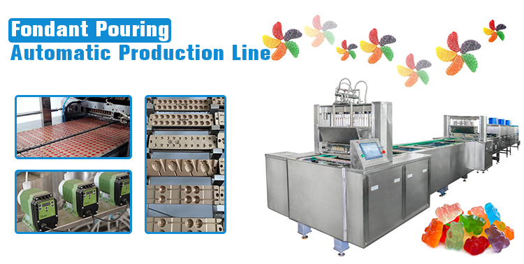 80KW Hard Sugar Candy Making Machine 150kg / H Lollipop Candy Production Line