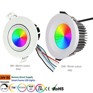 Éclairage intelligent Benory 24V IP65 IP44, downlight 8W 12W RGBW 2700K, compatible Loxone, gradation PWM, KNX, DALI, DMX, Casambi, double <span class=keywords><strong>spot</strong></span> blanc - Product Image 1