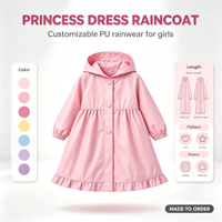 Imperméable Princesse pour Filles, Écologique en PU, Imperméable à Capuche, Mignon, pour Activités de Plein Air et Escalade, Vêtement de Pluie Tendance