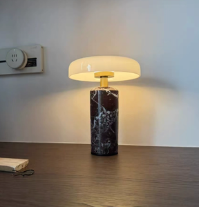 Lámpara de Mesa Inalámbrica de Diseño de Alta Gama para Hotel, con Pantalla de Vidrio, para Dormitorio, Lámpara de Mesa de Mármol Escandinavo de Lujo - Product Image 1