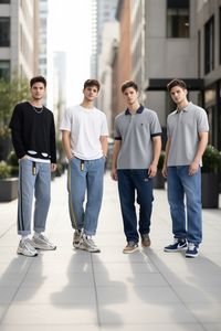 Conjunto de Polo para Hombre, 100% Algodón Tejido, Color Sólido, Estilo Casual para Primavera, Diseño con Logotipo Frontal - Product Image 2