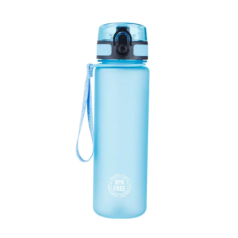 Outdoor Creative Frosty Treatment 500ml Plastic Sport Water Bottle with Plastic Carry Handle