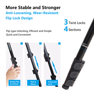 Camera Stand <strong>Tripod</strong> Ball Head <strong>Tripod</strong> for Camera Professional Aluminum Digital Video Camera <strong>Tripod</strong> Stand Flexible Travel Monopod - Product Image 3