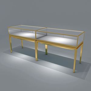 Tienda de acero inoxidable quiosco de joyería de lujo Sala de exposición Mostrador de joyería de vidrio Vitrina Gabinetes de joyería - Product Image 1