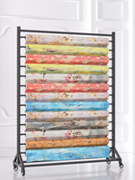 Présentoir métallique double face pour nappes et rouleaux de tissu textile, support pour tapis, avec une hauteur intérieure de 160 cm