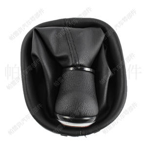 Poignée de levier de vitesses en cuir Volkswagen Golf 6 Caddy 6 vitesses, cercle noir et rouge, ergonomique - Product Image 4