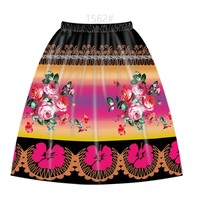 Tissu hawaïen Luau vibrant - Imprimé tropical intégral en polyester pour vêtements de villégiature et accessoires de plage