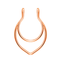 Faux bois en acier inoxydable Double couche Anneau de nez non perforé Clip de septum sur les bijoux de corps de ponction nasale
