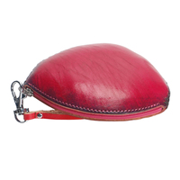 Porte-monnaie en cuir véritable fait main, motif paon 3D, pochette zippée sur le côté, porte-clés avec dragonne, idéal pour un cadeau